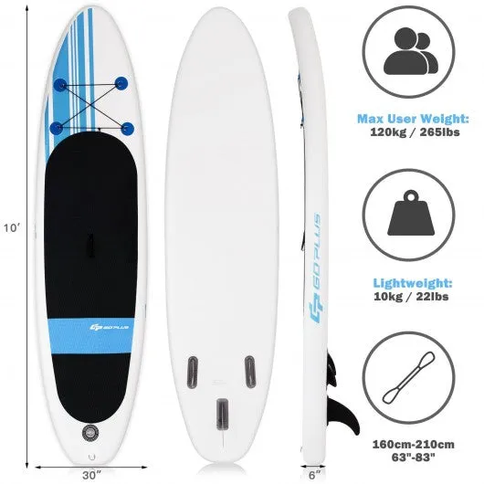 10' Inflatable Stand Up Paddle Board with Carry Bag