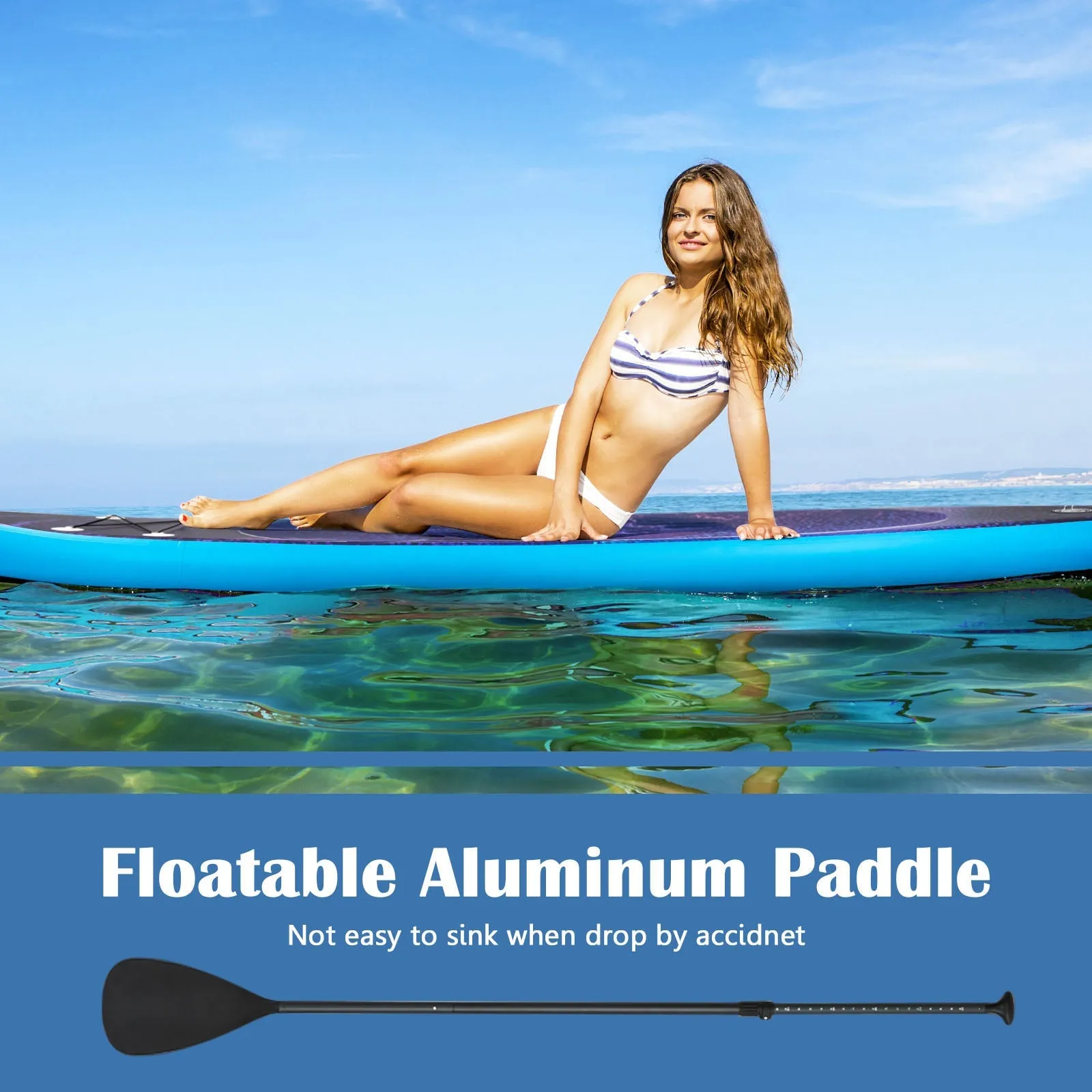 10.5 FT Adjustable Inflatable Stand Up Paddle Board-M