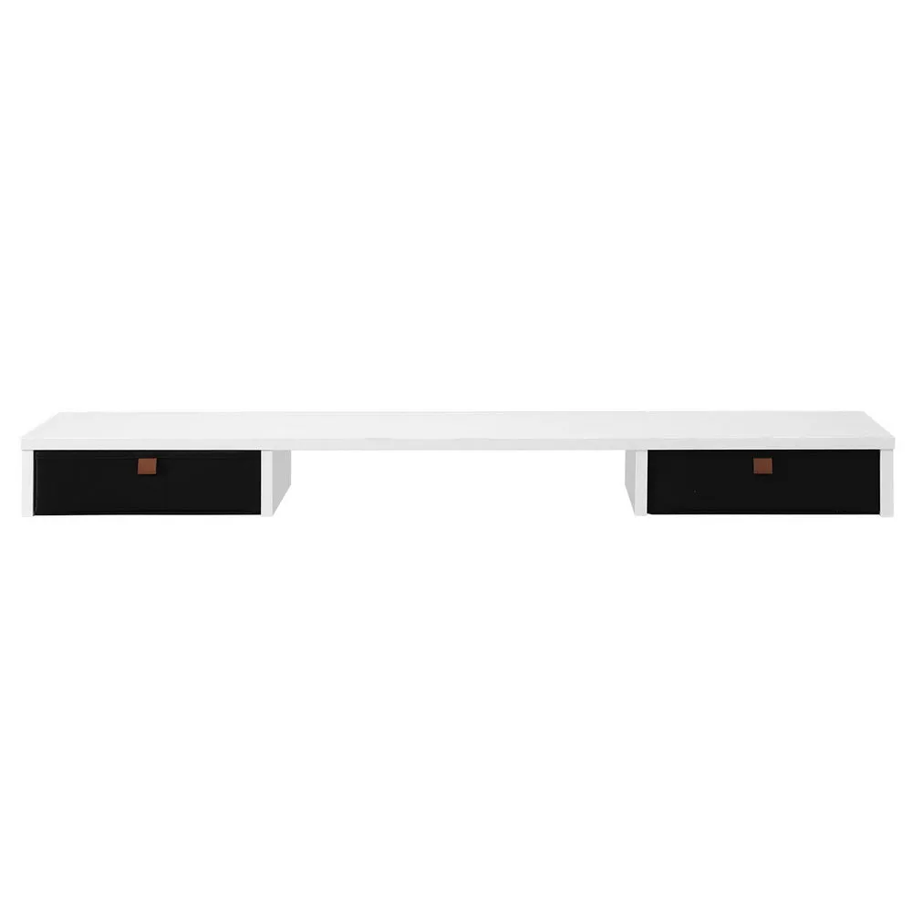 120cm Standing Desk Desktop Storage Rack Shelf Removable Bookshelf Drawer - White