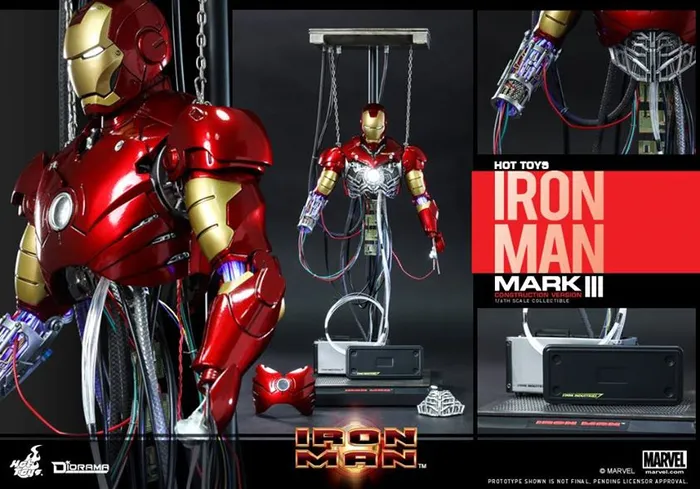 1:6 Marvel : Iron Man - Mark III Construction Version Figure DS003 Hot Toys