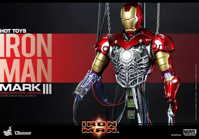 1:6 Marvel : Iron Man - Mark III Construction Version Figure DS003 Hot Toys