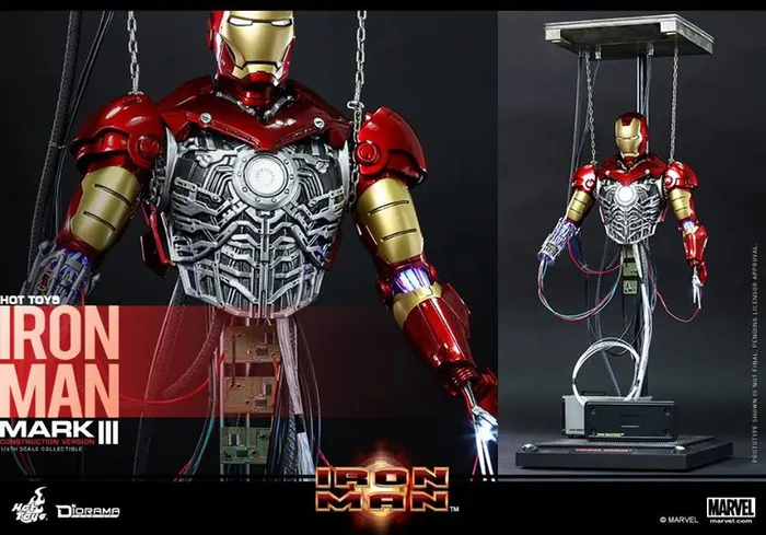 1:6 Marvel : Iron Man - Mark III Construction Version Figure DS003 Hot Toys