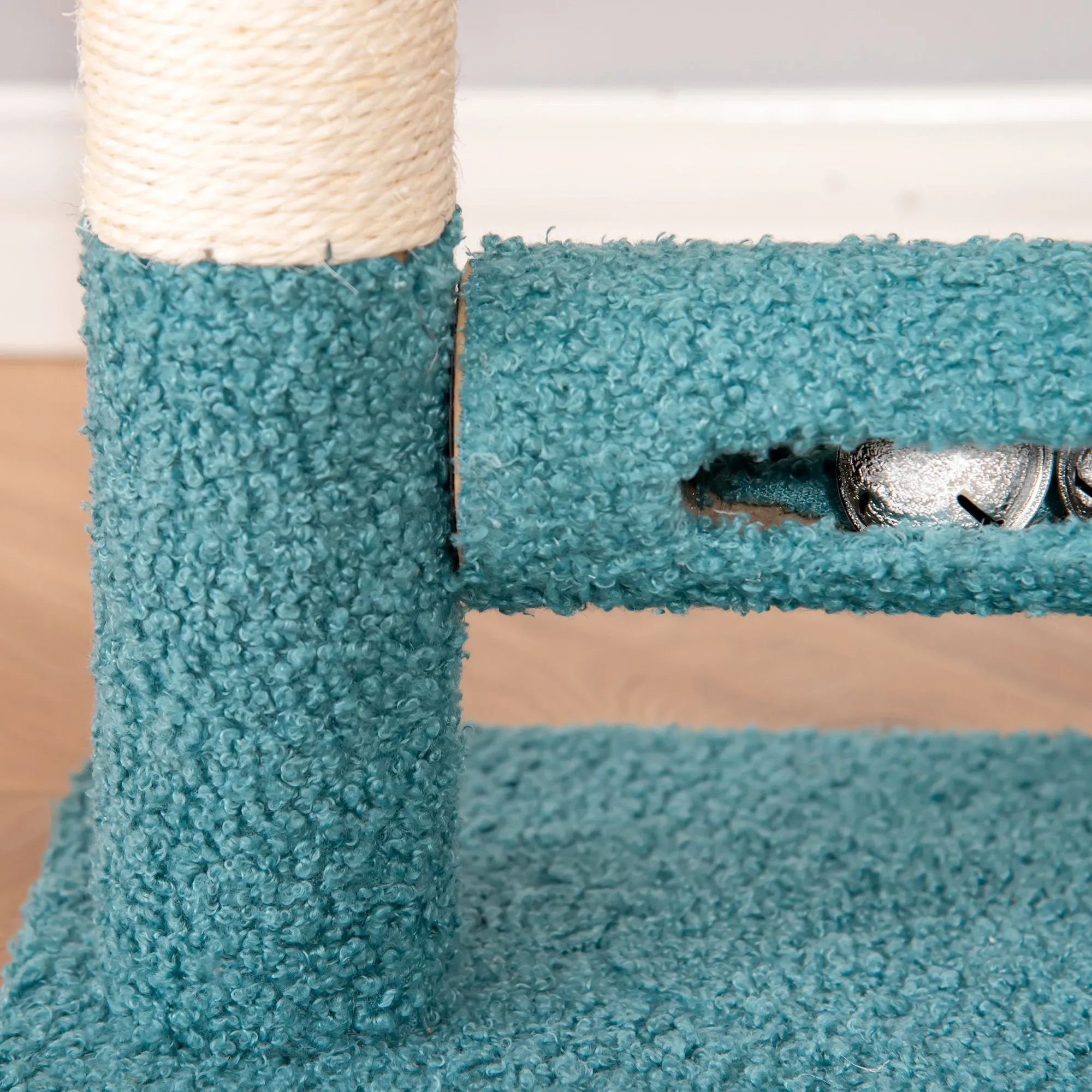 17" Cat Tree with Removable Bed - Blue and Orange