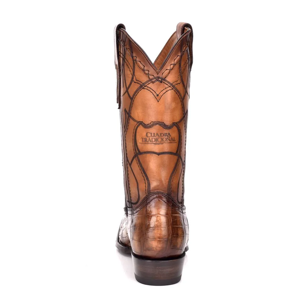 1J1NAL - Cuadra sand dress cowboy exotic alligator leather boots for men