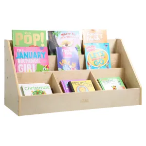 5-Compartment Easy to Reach Book Display, Classroom Storage, Natural