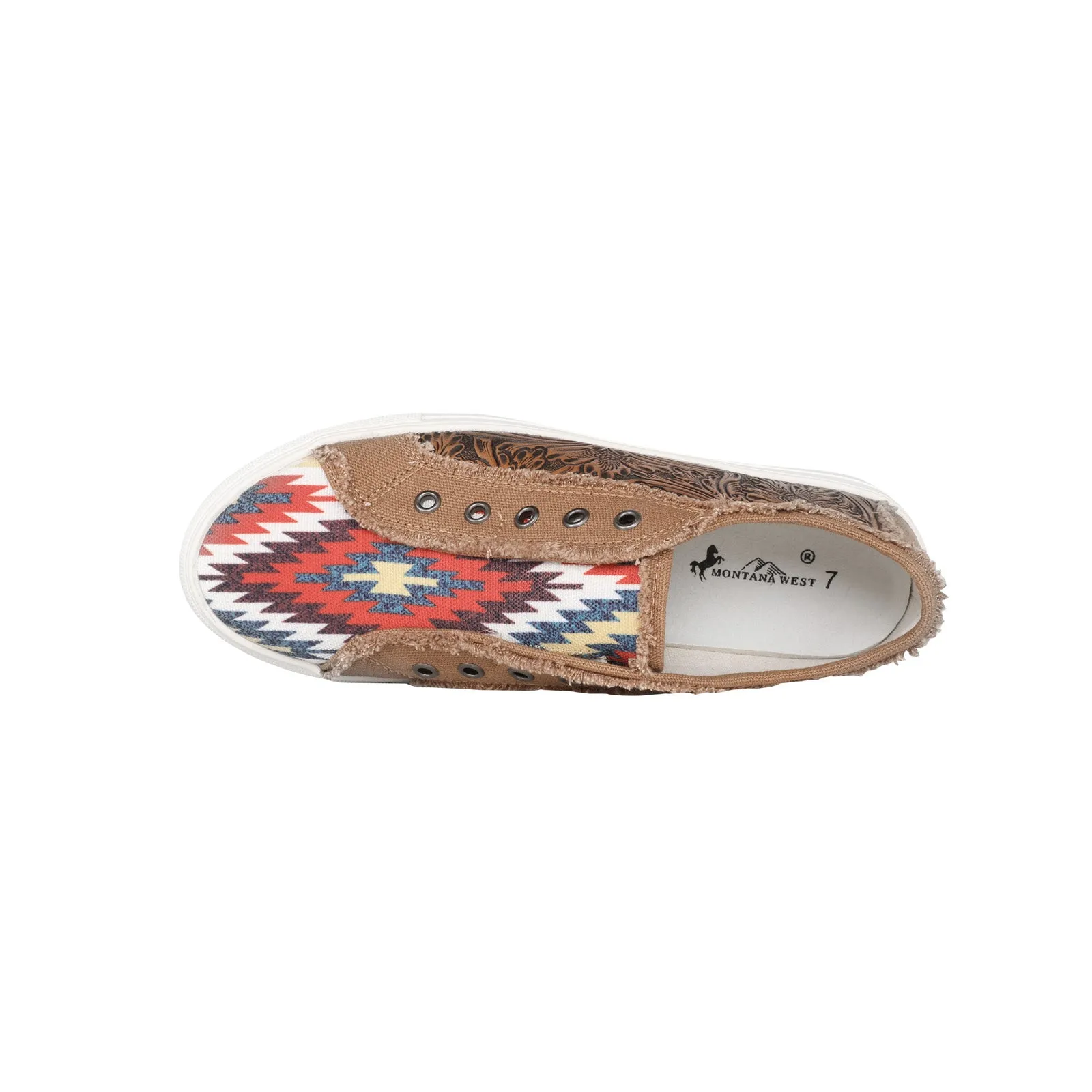 900-S041 Montana West Aztec Print Canvas Shoes - By Case (12 Pairs/Case)