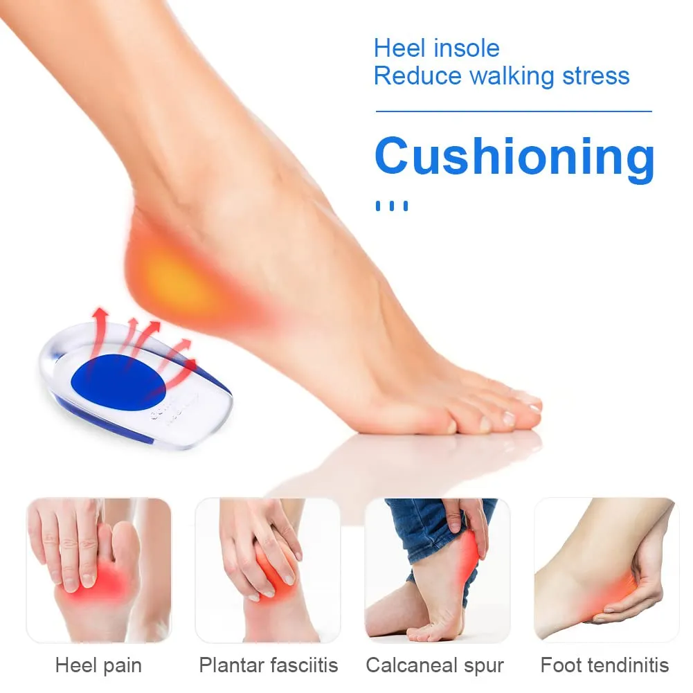 ACWOO heel spur insoles, 2 pairs of heel pads, heel protection for shoes, soft gel insoles, insoles, heel spurs for women and men, heel cushion orthopedic for the heel and Achilles tendon (S) 35-39