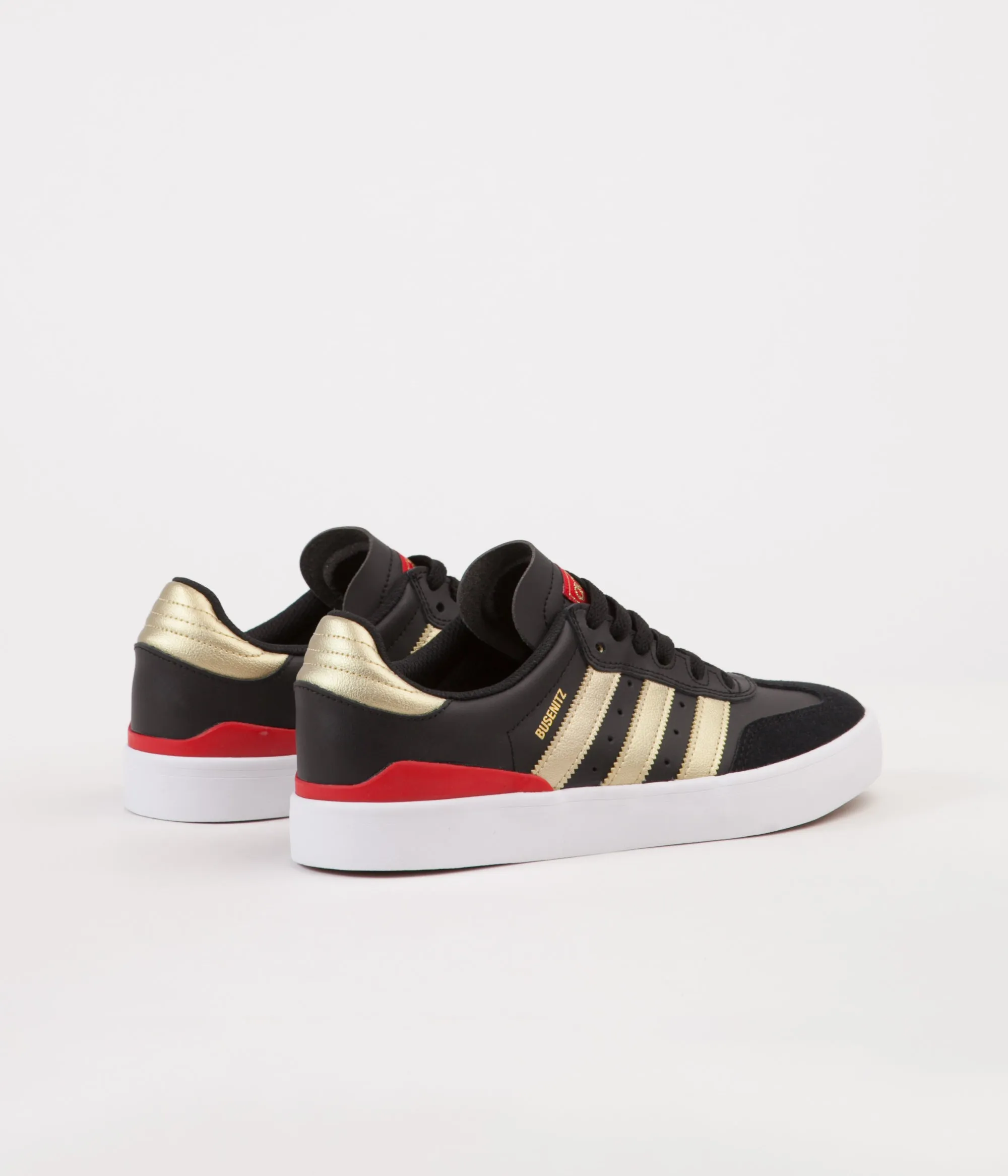 Adidas Busenitz Vulc RX Shoes - Core Black / Gold Metallic / Scarlet