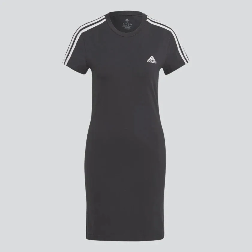 Adidas Women's Essentials 3-Stripes Single Jersey Fitted Short Dress