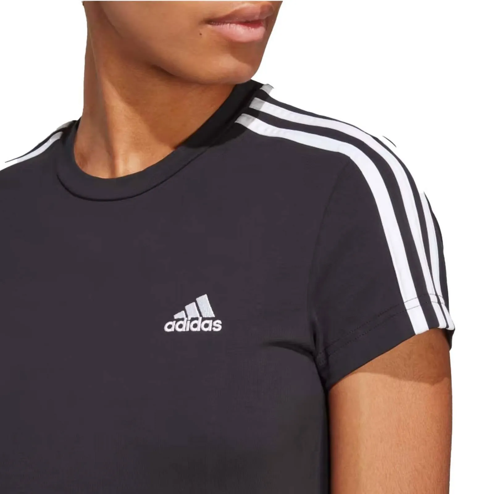 Adidas Women's Essentials 3-Stripes Single Jersey Fitted Short Dress