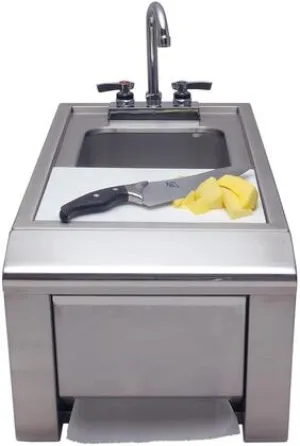 Alfresco 14″ Stainless Steel Outdoor Rated Prep and Wash Sink