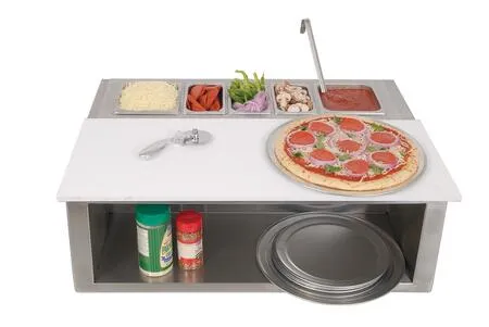 Alfresco 30-Inch Stainless Steel Pizza Prep & Garnish Rail with Food Pans