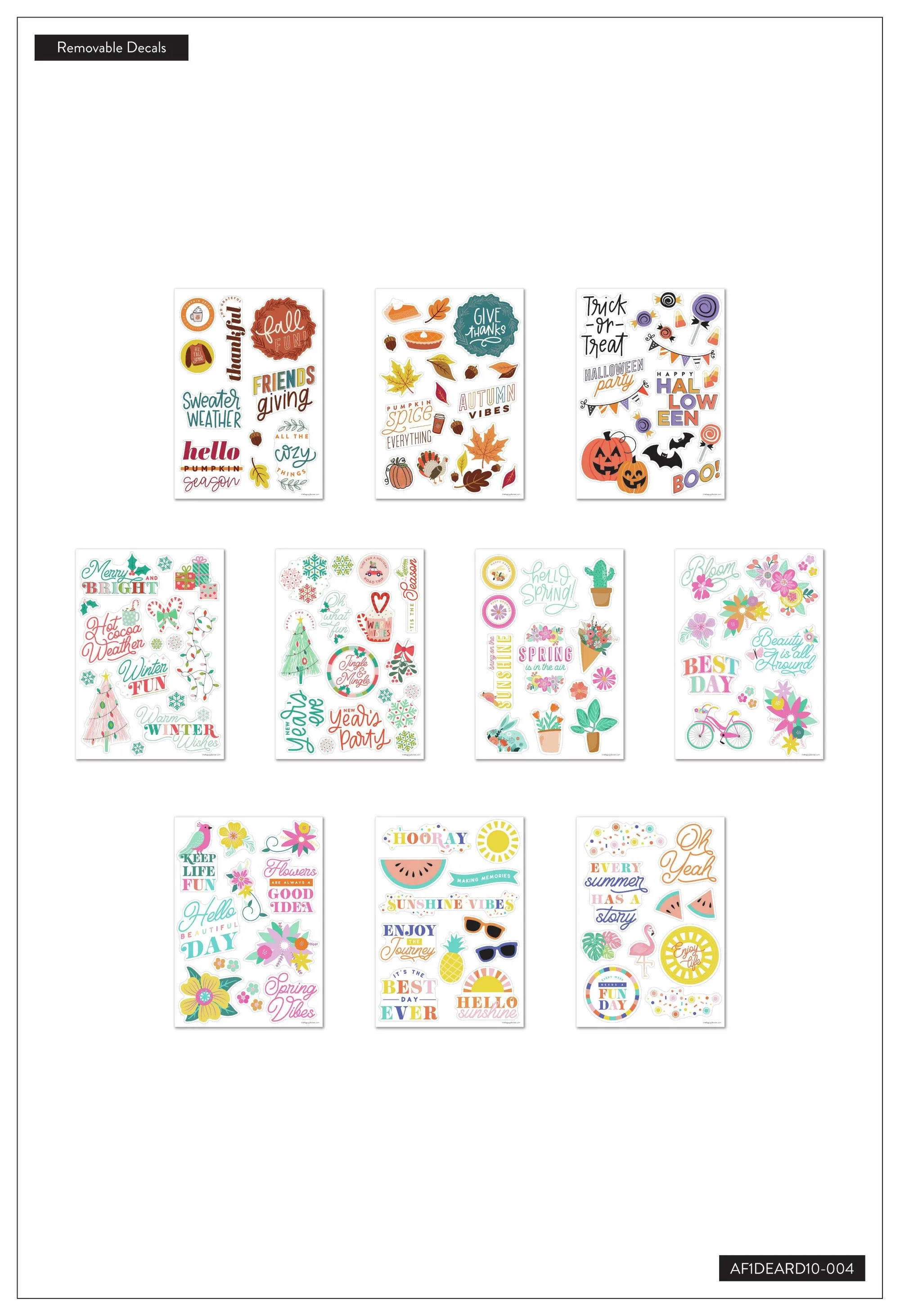 All Seasons Dry Erase Removable Decals