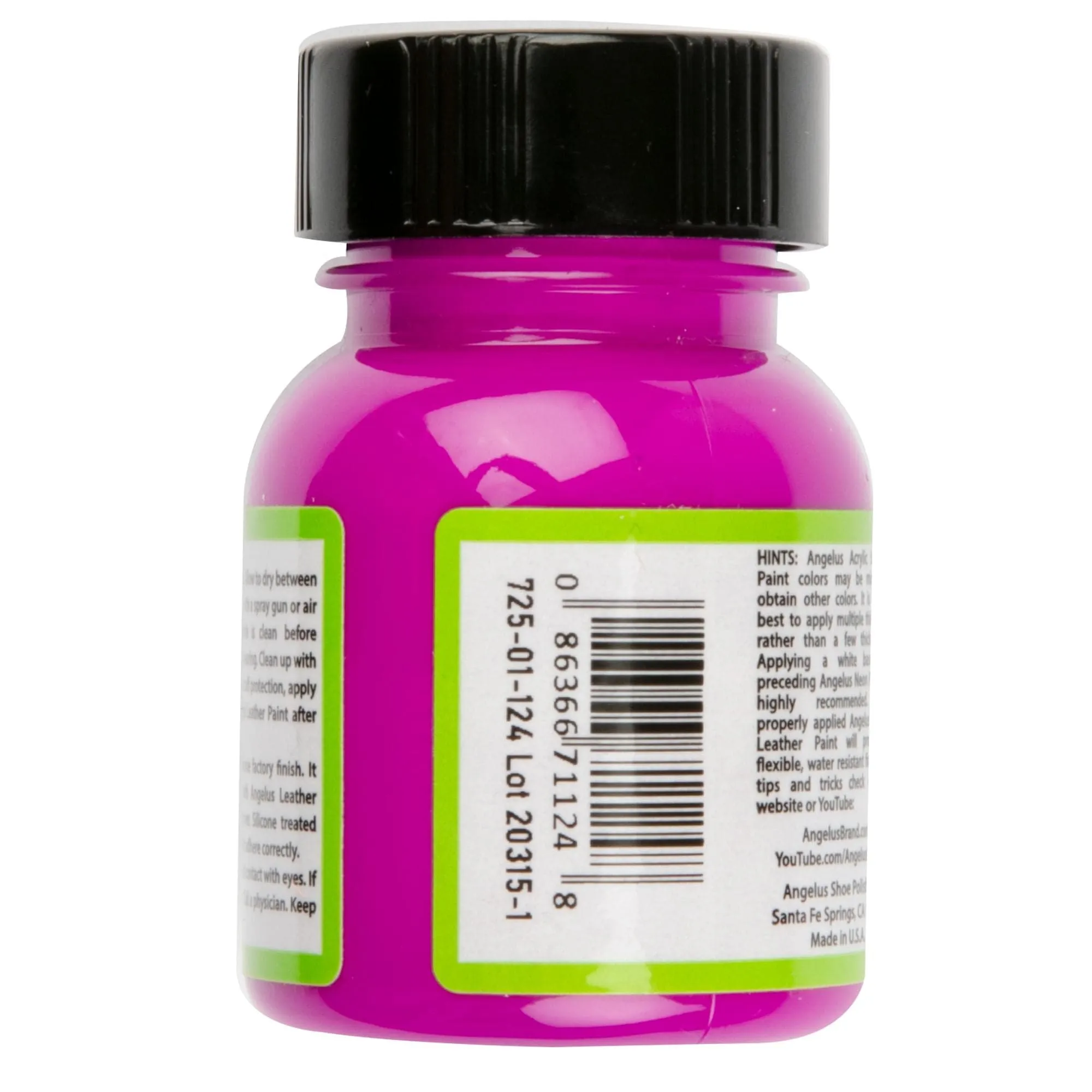 Angelus Neon Acrylic Paint Paradise Purple 29Ml Use On Leather, Vinyl Or Fabric