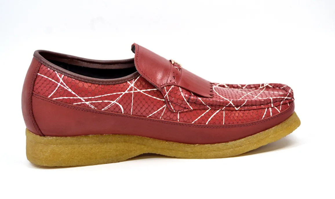 Apollo Red Snake Skin Leather