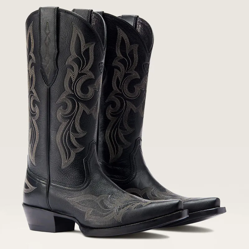 Ariat® Women's "Jennings" StretchFit Western Boots - Black Deertan