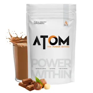 AS-IT-IS ATOM Whey Protein Isolate 1kg | 30g protein, 6.1g BCAA & 13g EAA | Ultra Pure-Fast Acting Protein | Choco Hazel Fusion Flavor