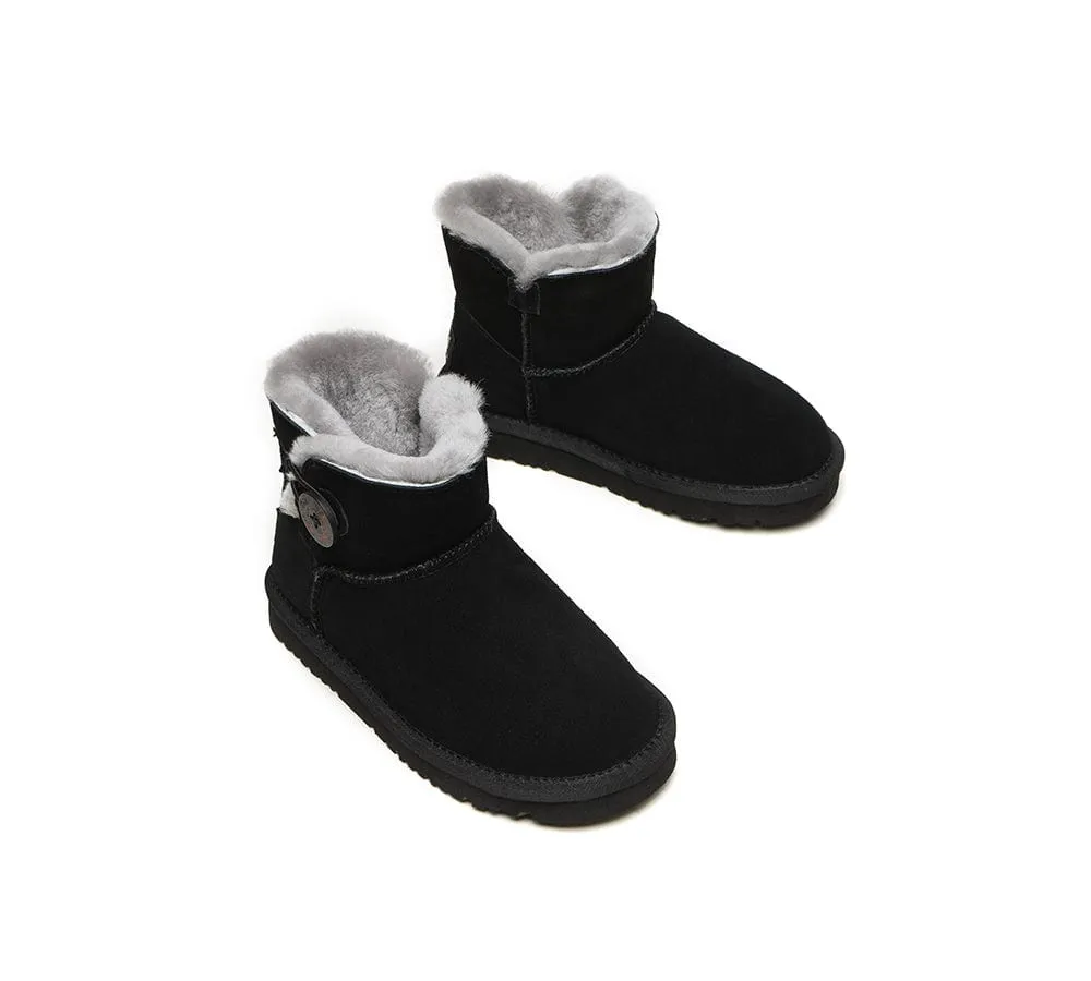 AUSTRALIAN SHEPHERD® UGG Boots Kids Sheepskin Wool Mini Button Nolan