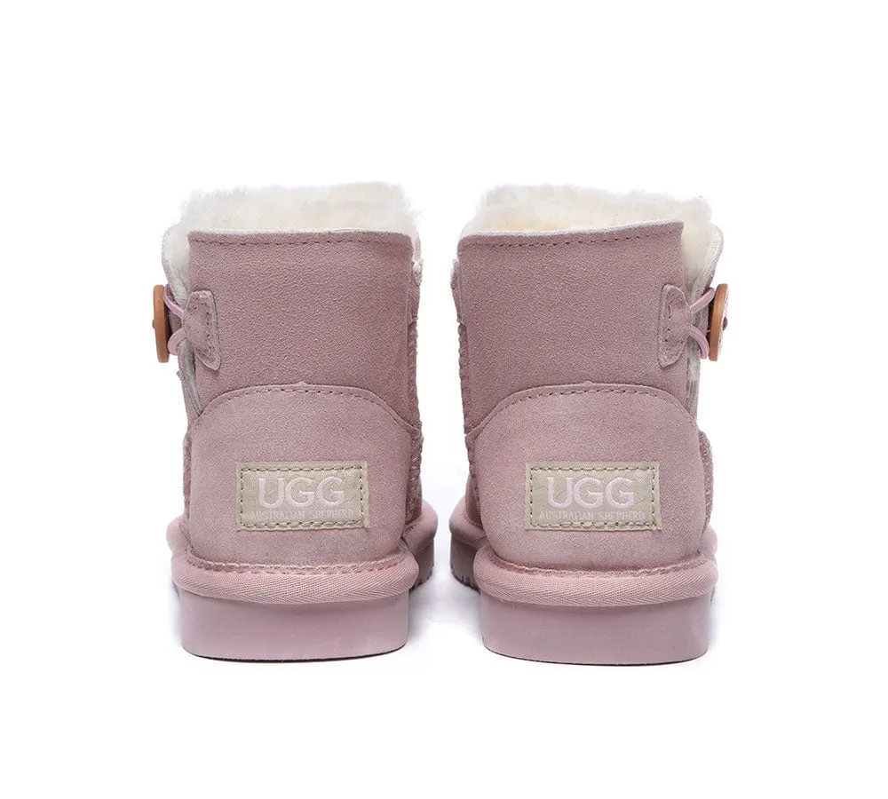 AUSTRALIAN SHEPHERD® UGG Boots Kids Sheepskin Wool Mini Button Nolan