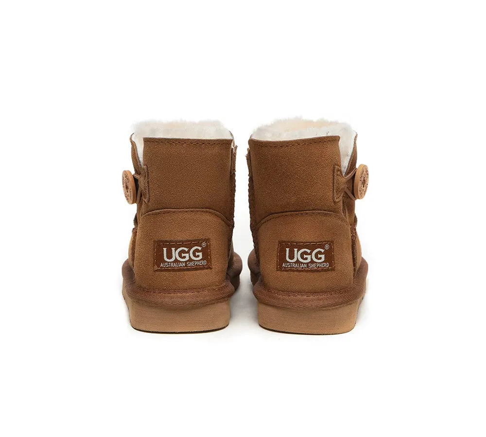 AUSTRALIAN SHEPHERD® UGG Boots Kids Sheepskin Wool Mini Button Nolan