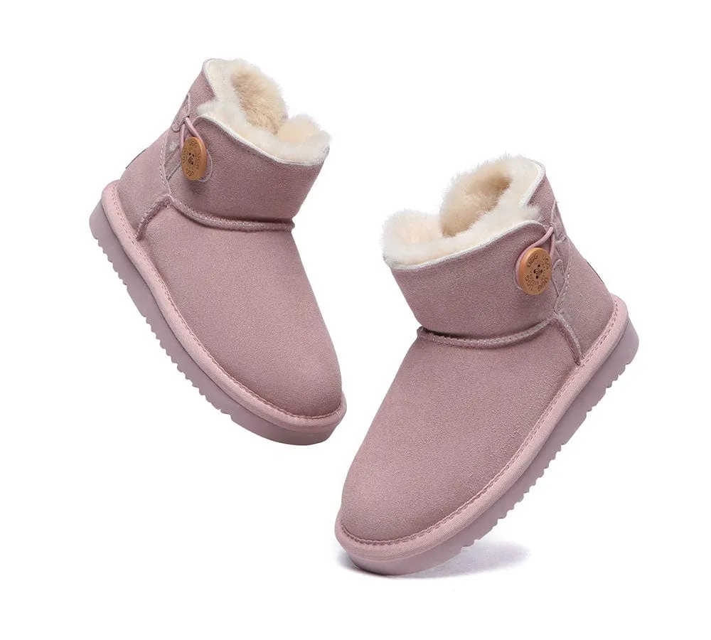 AUSTRALIAN SHEPHERD® UGG Boots Kids Sheepskin Wool Mini Button Nolan