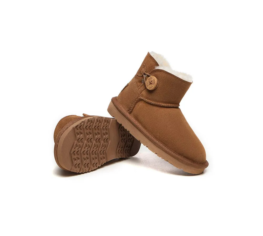 AUSTRALIAN SHEPHERD® UGG Boots Kids Sheepskin Wool Mini Button Nolan