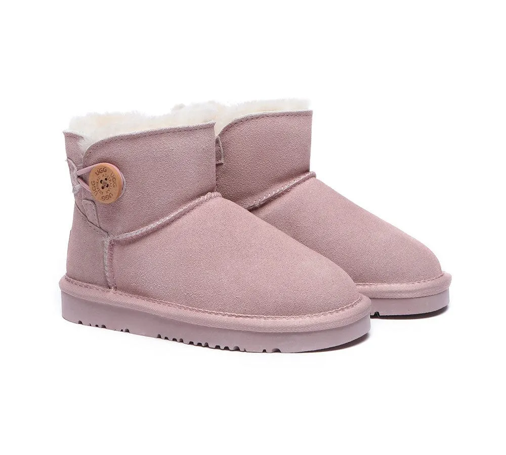 AUSTRALIAN SHEPHERD® UGG Boots Kids Sheepskin Wool Mini Button Nolan