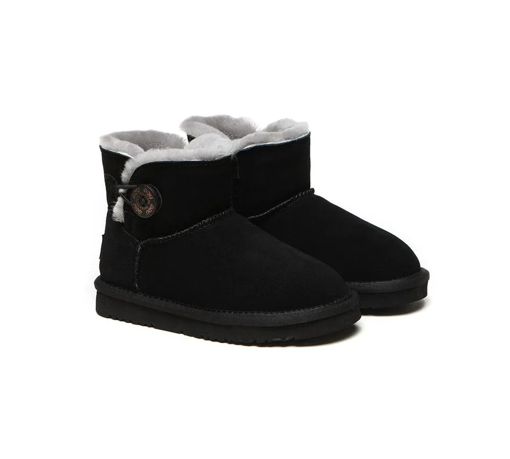 AUSTRALIAN SHEPHERD® UGG Boots Kids Sheepskin Wool Mini Button Nolan