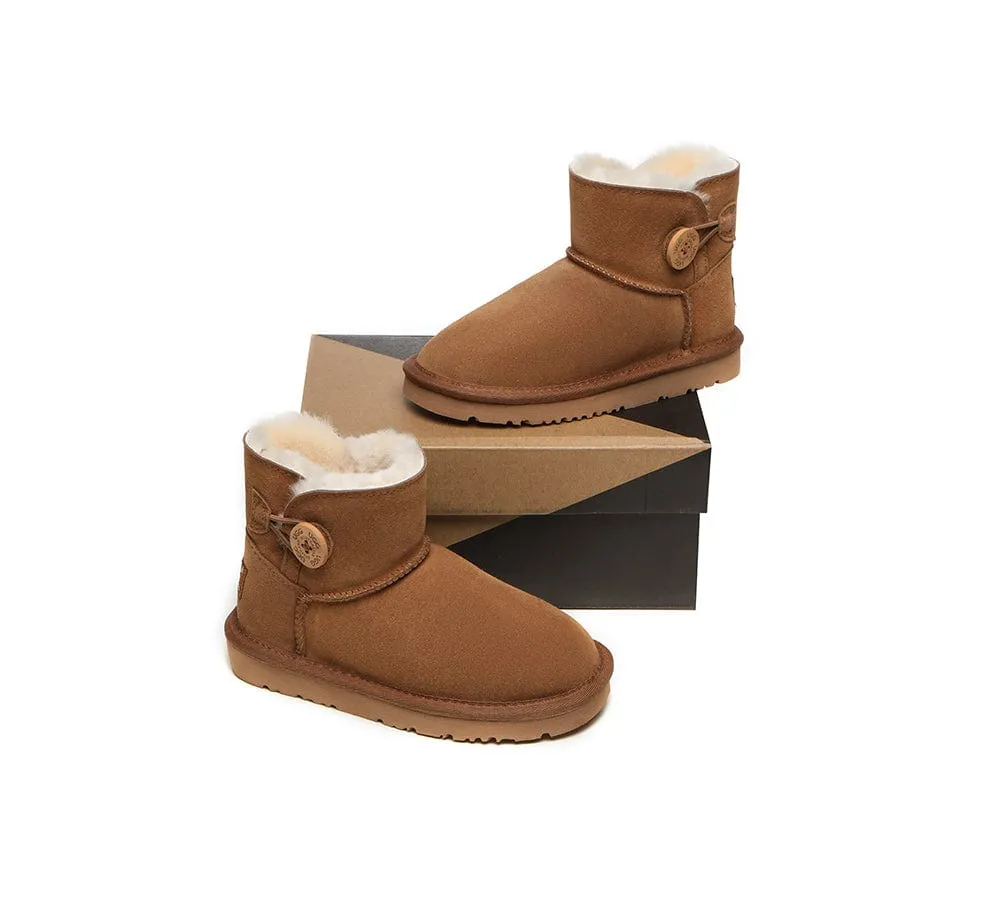 AUSTRALIAN SHEPHERD® UGG Boots Kids Sheepskin Wool Mini Button Nolan