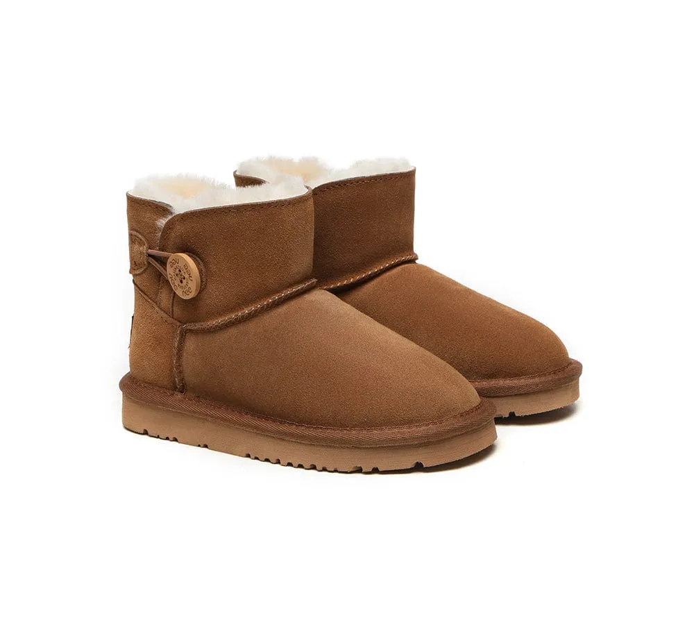 AUSTRALIAN SHEPHERD® UGG Boots Kids Sheepskin Wool Mini Button Nolan