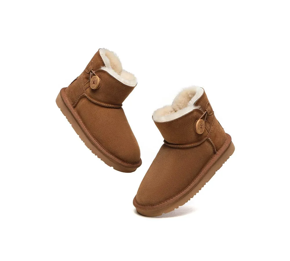 AUSTRALIAN SHEPHERD® UGG Boots Kids Sheepskin Wool Mini Button Nolan