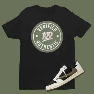 Authentic Travis Scott Air Jordan 1 Olive Matching Shirt