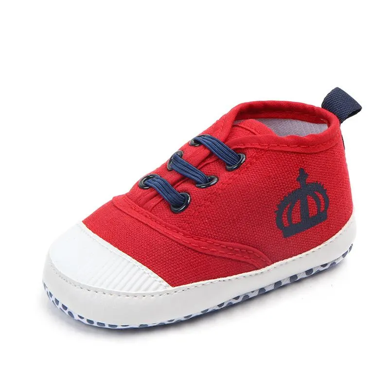 Baby Crown Embroidered Board Shoes