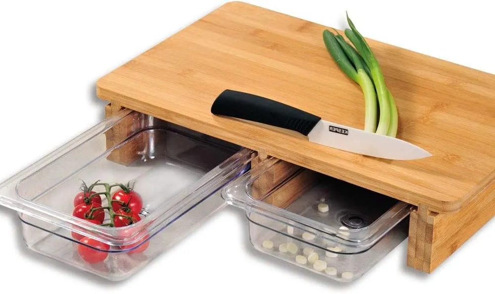 Bamboo Chopping Board with 2 Containers