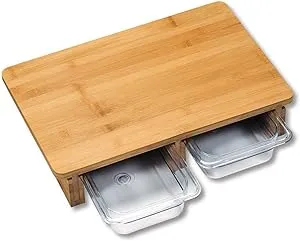 Bamboo Chopping Board with 2 Containers