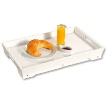 Bed And Serving Tray With Foldable Legs - White