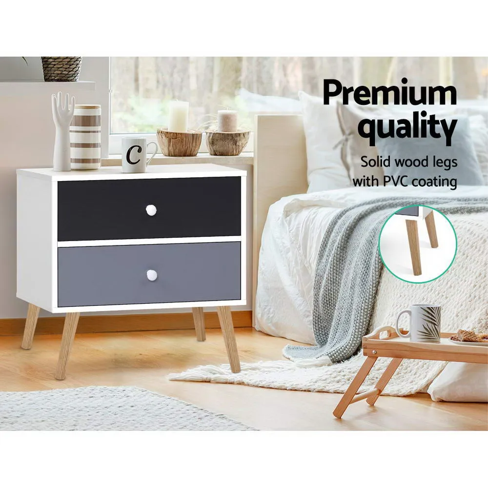 Bedside Table Scandinavian Style Nightstand Side Lamp Cabinet Modern