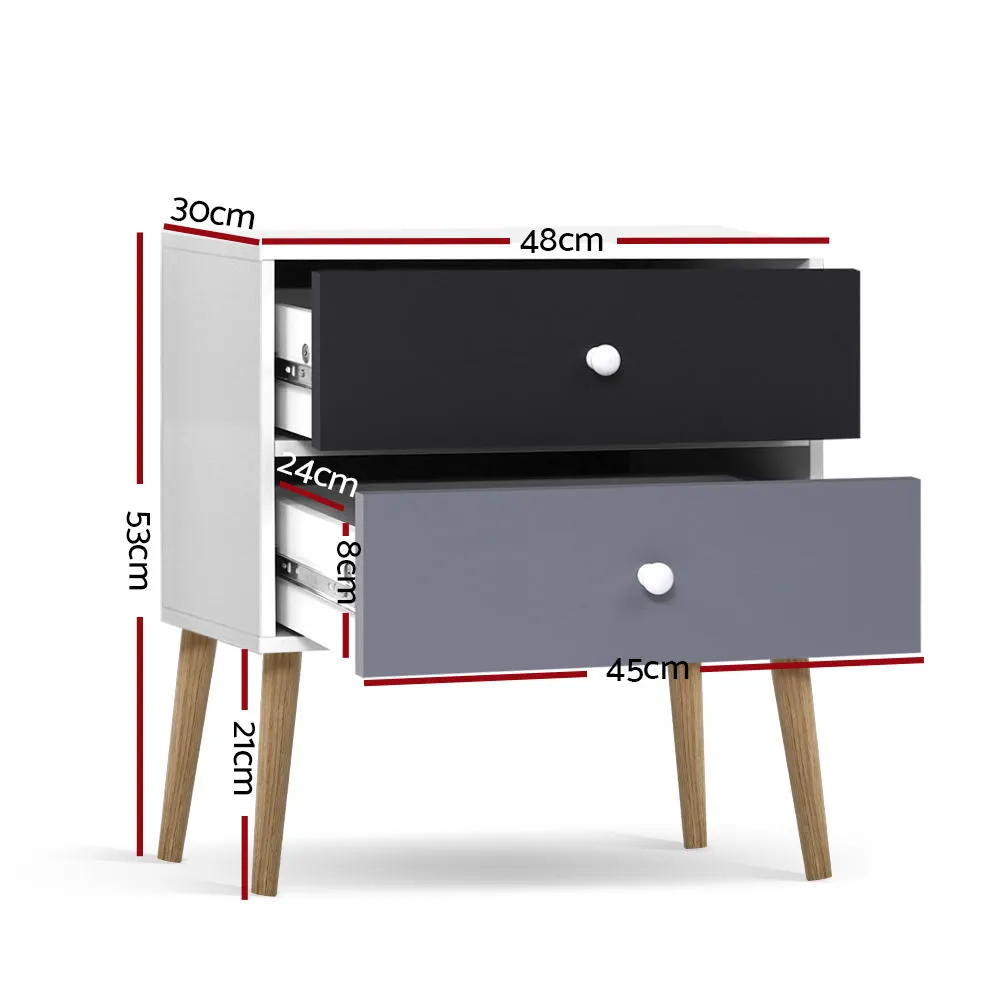 Bedside Table Scandinavian Style Nightstand Side Lamp Cabinet Modern