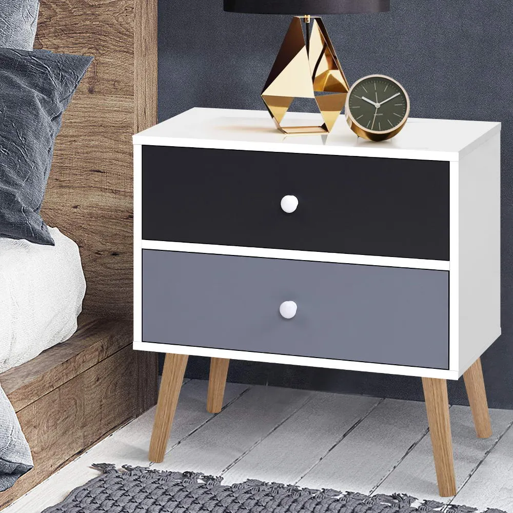 Bedside Table Scandinavian Style Nightstand Side Lamp Cabinet Modern