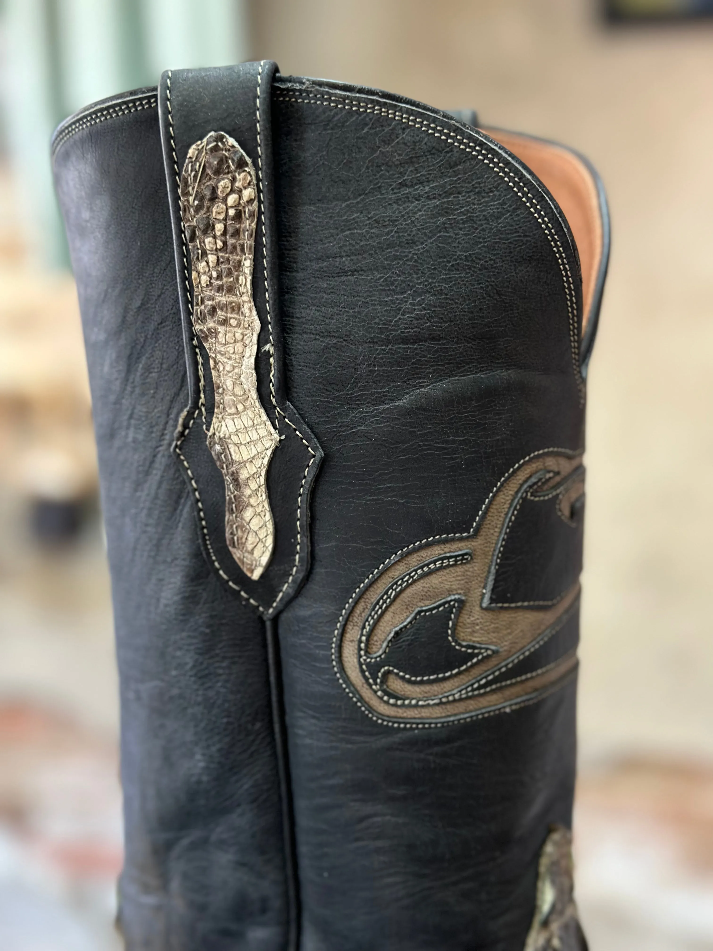 Black Jack Natural Alligator Boots (Hornback)