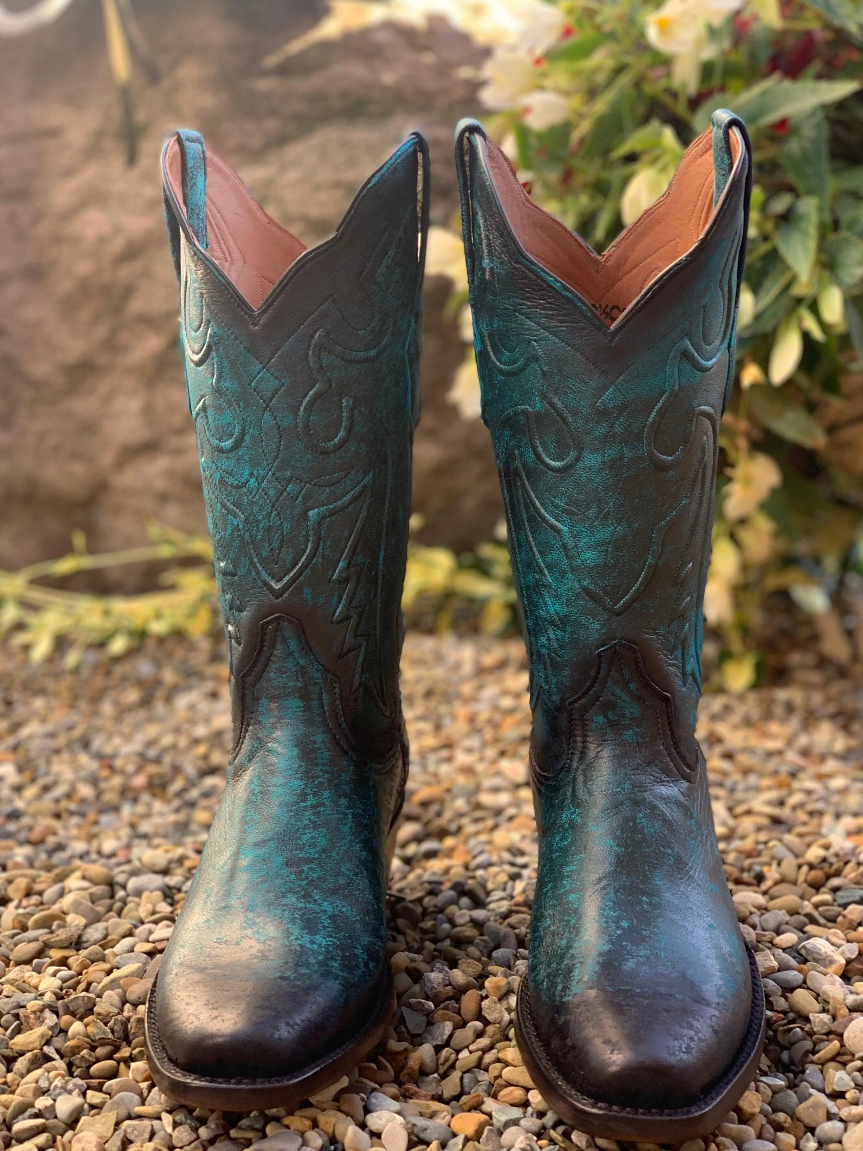 Black Jack Women’s Antique Turquoise Lambskin Leather Cowgirl Boots 549-V5