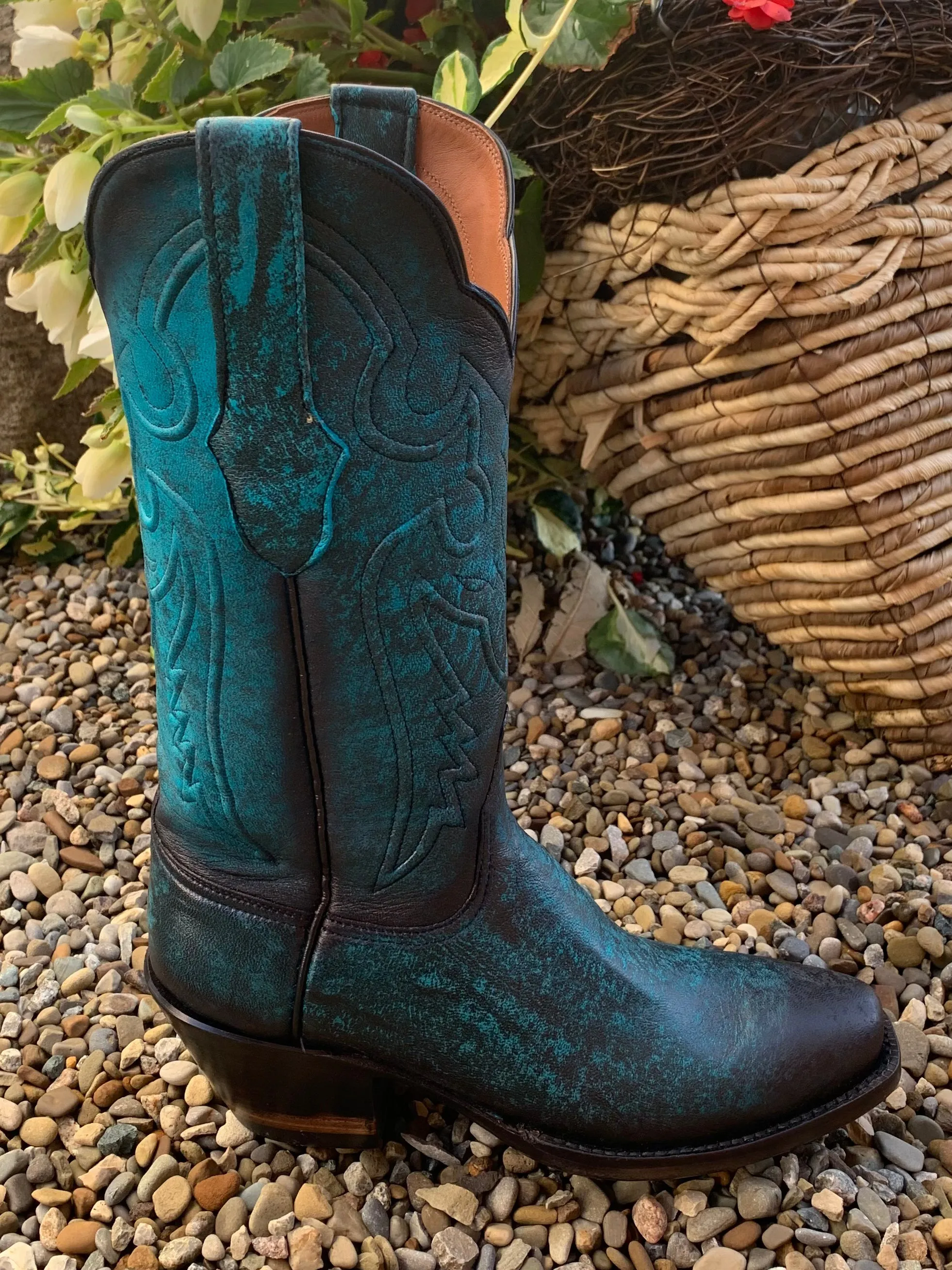 Black Jack Women’s Antique Turquoise Lambskin Leather Cowgirl Boots 549-V5