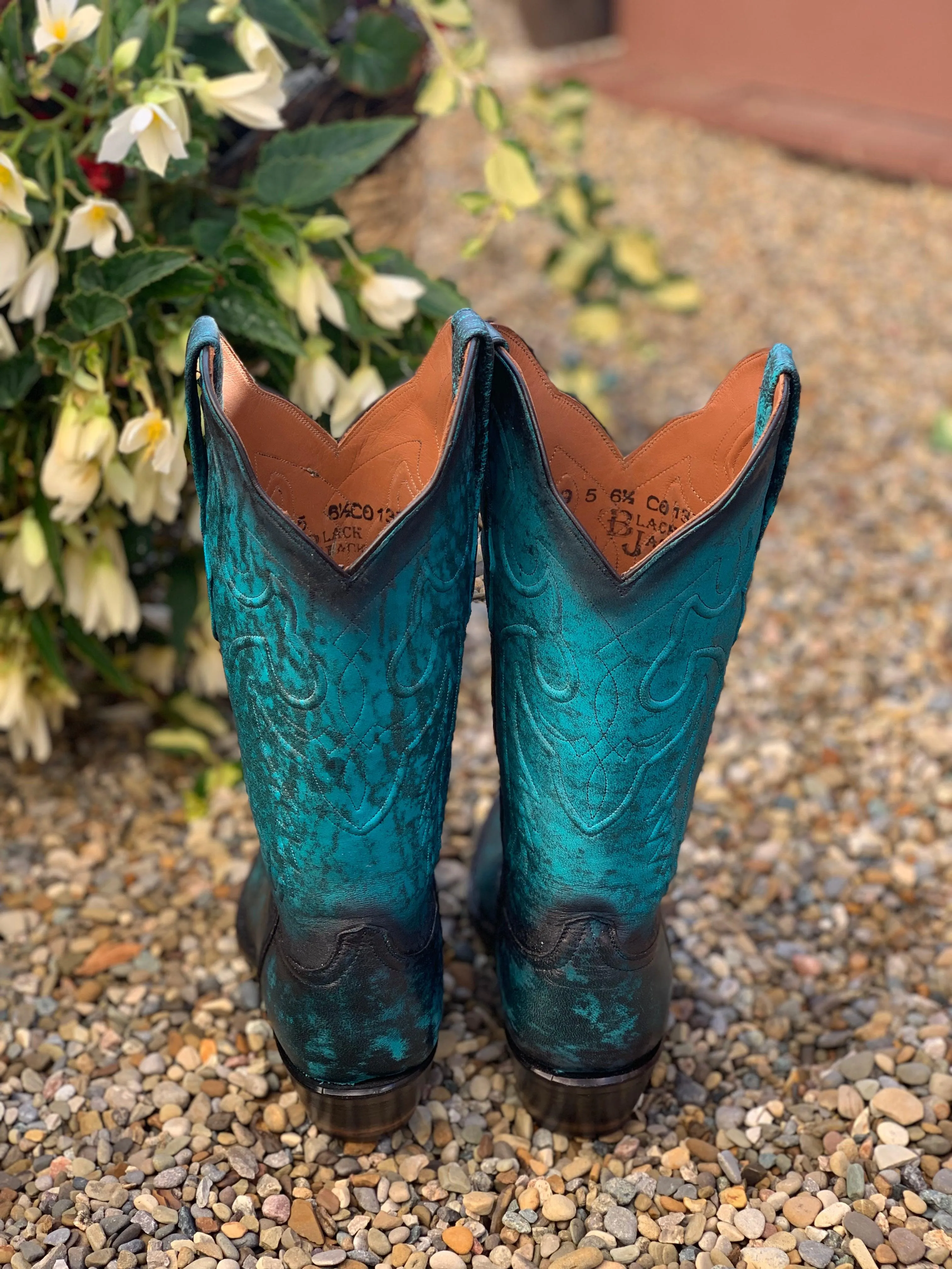 Black Jack Women’s Antique Turquoise Lambskin Leather Cowgirl Boots 549-V5