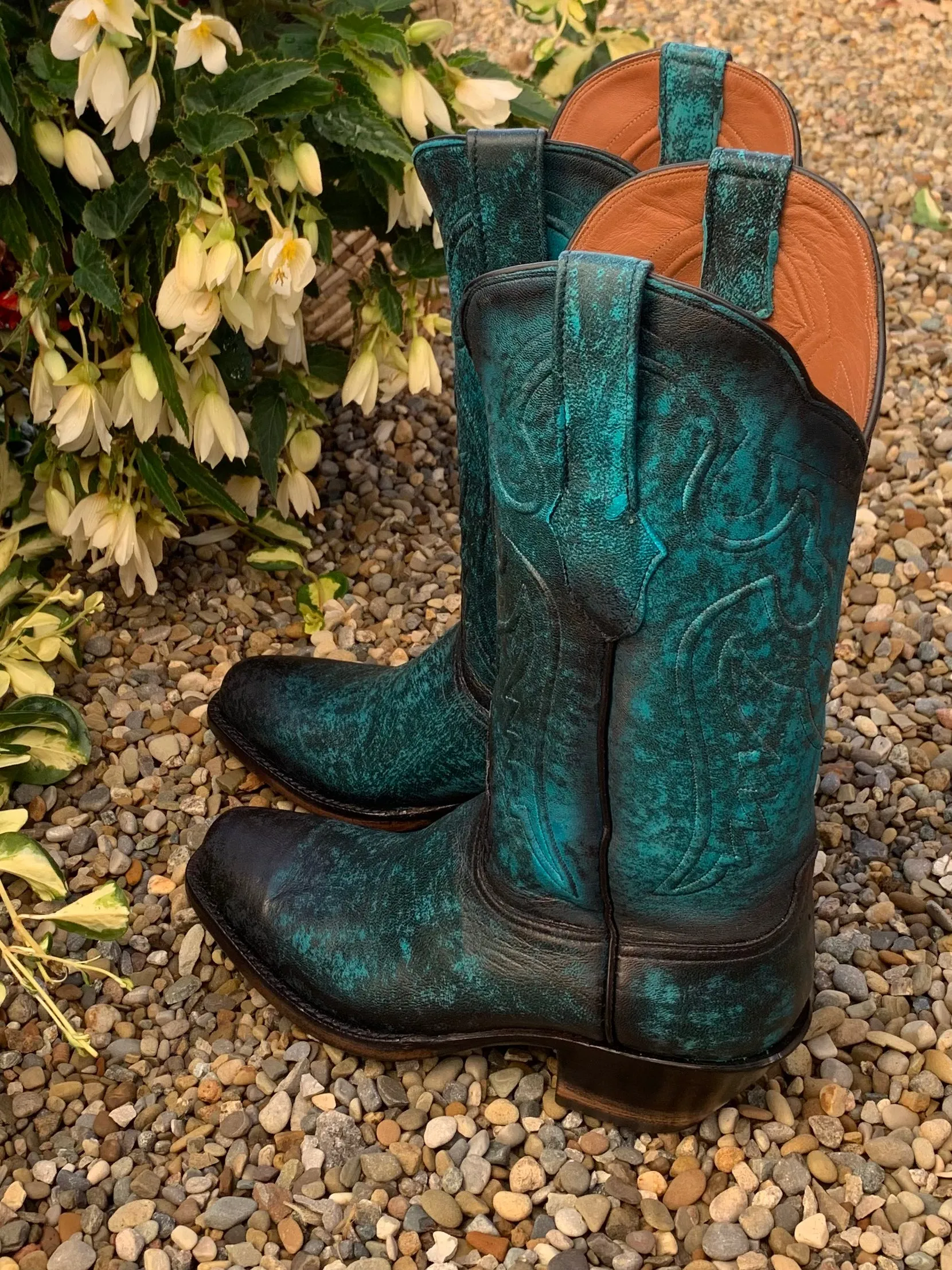 Black Jack Women’s Antique Turquoise Lambskin Leather Cowgirl Boots 549-V5