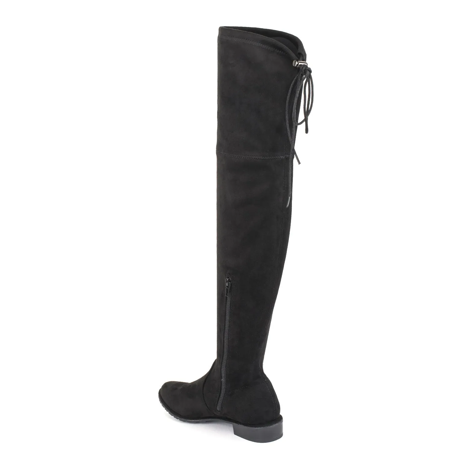 Black Suede Over The Knee Boots