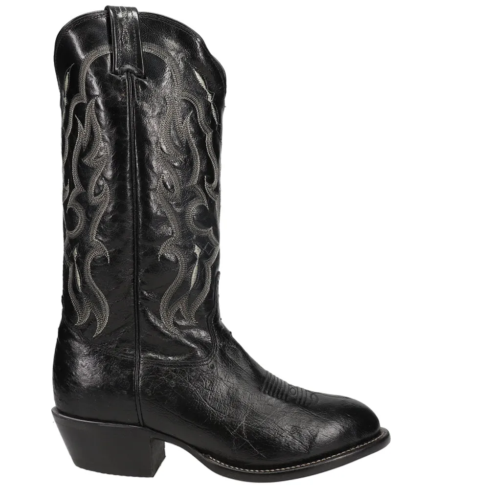 Bonham Ostrich Round Toe Cowboy Boots