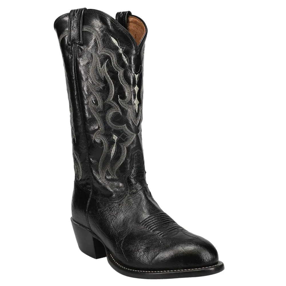 Bonham Ostrich Round Toe Cowboy Boots