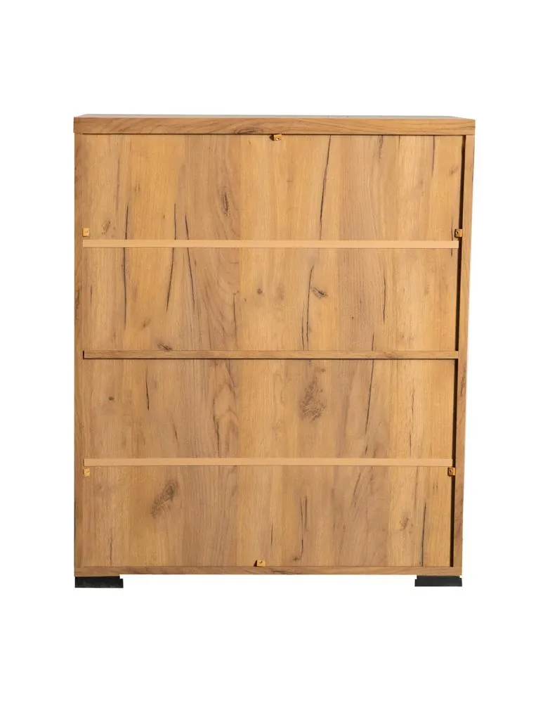 Bristol Golden Oak Metal Mesh Door Accent Cabinet