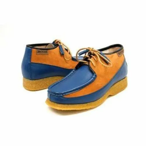 British Walkers Knicks Men's Blue and Rust Leather and Suede