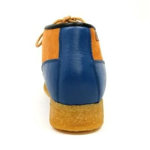 British Walkers Knicks Men's Blue and Rust Leather and Suede